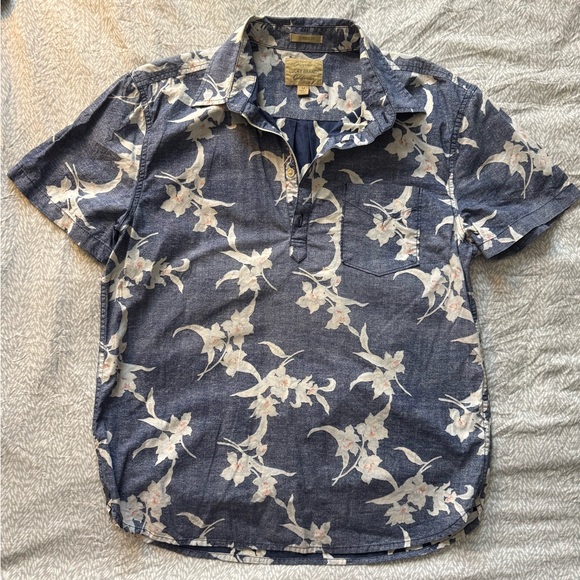 Lucky Brand Other - Lucky Brand Men’s Floral Popover Short Sleeve Shirt Classic Fit Size M